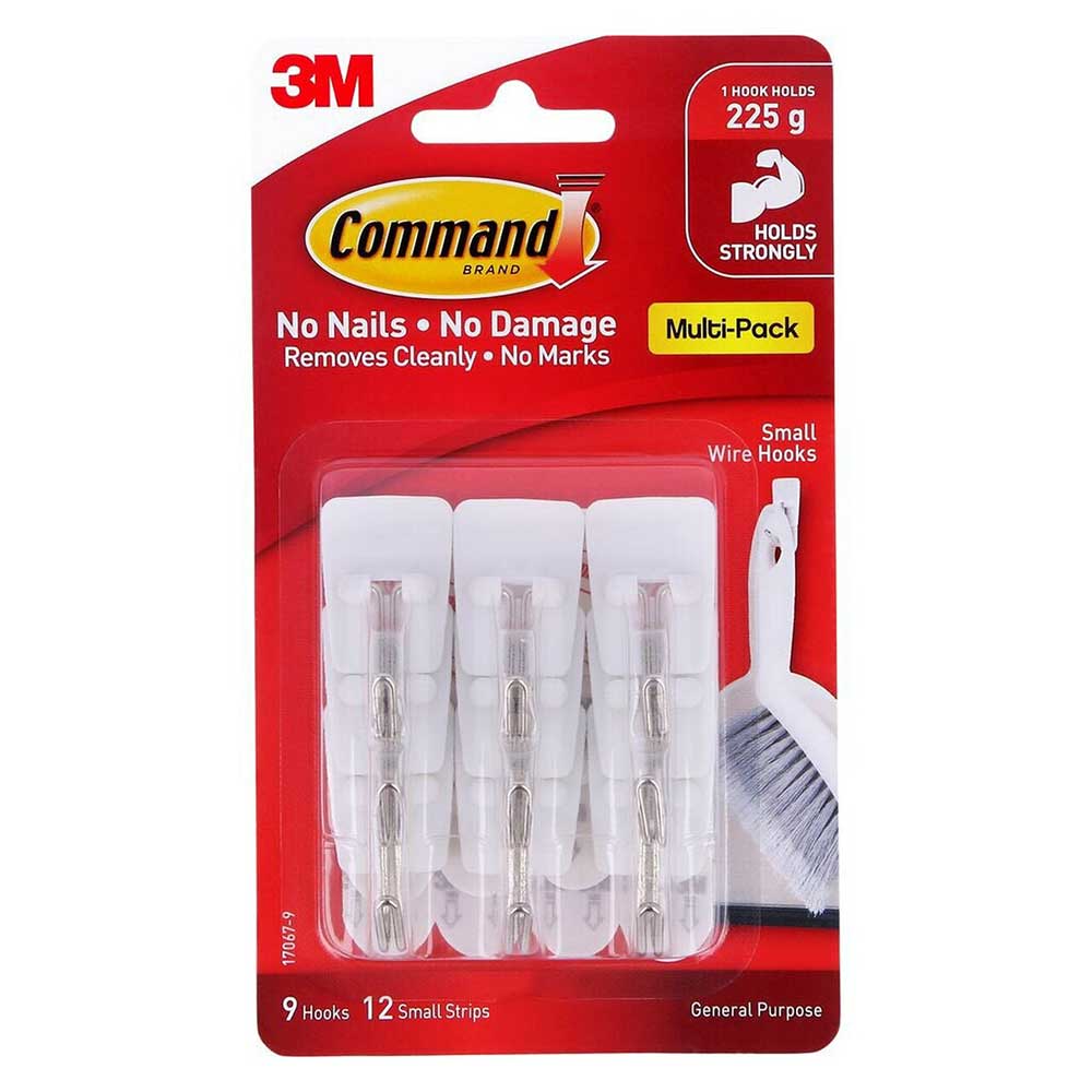 Command 3M Damage-Free Wire Hanging Hooks, Pack of 6, 900g