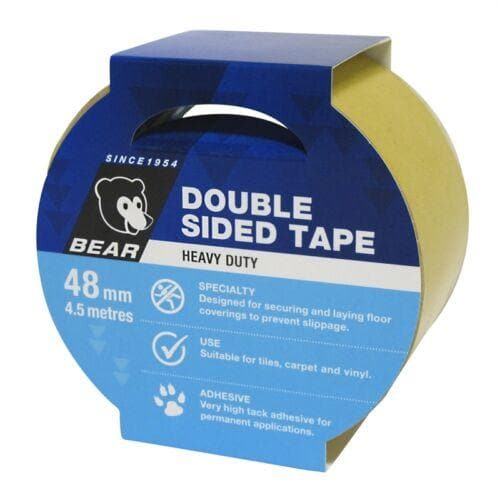 BEAR White Double Side Tape 48mmX4.5m For Tiles, Carpet and vinyl
