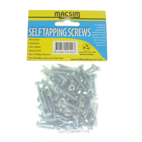 MACSIM 10Gx30mm PAN HEAD SELF TAPPING Screws Phillips ZINC 22PP1030