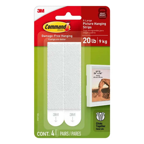 3M Command Damage-Free 4 Sets Picture Hanging Strips XL 9Kg 17217-ES