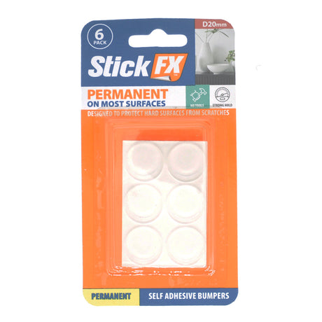 StickFX Self-Adhesive Clear Bumpers 20mm 6Pcs HAR-214