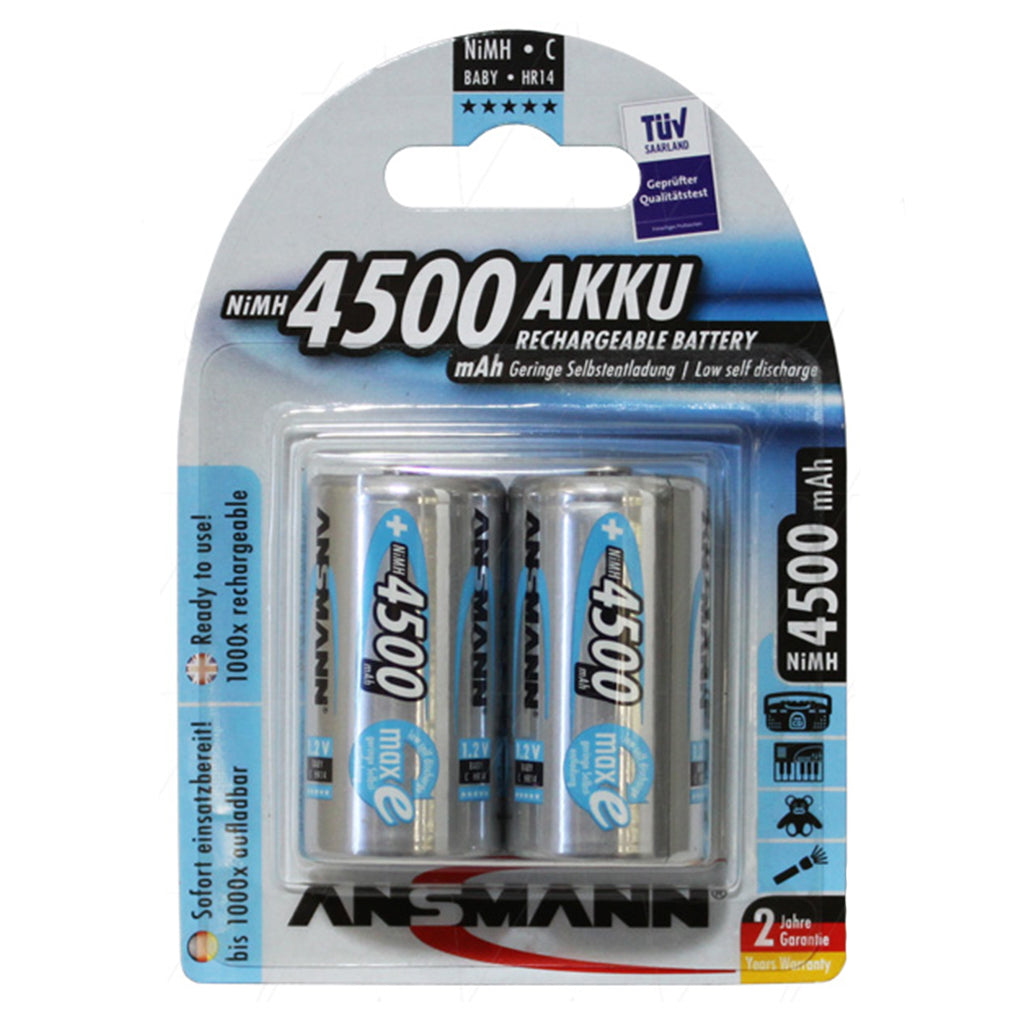 ANSMANN NiMH Rechargeable Battery 1.2V 4500mAh C LR14