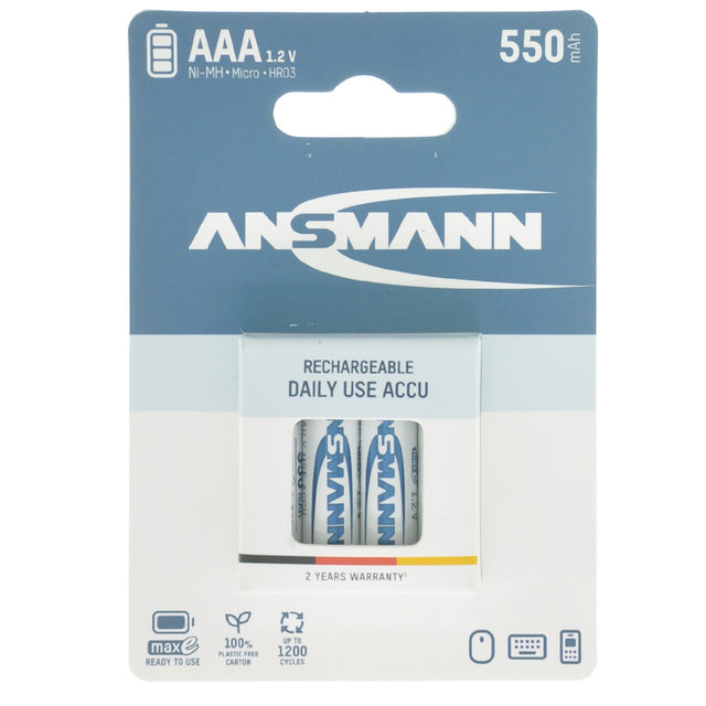 ANSMANN NiMH Rechargeable Battery 1.2V 550mAh AAA LR03 4Pcs