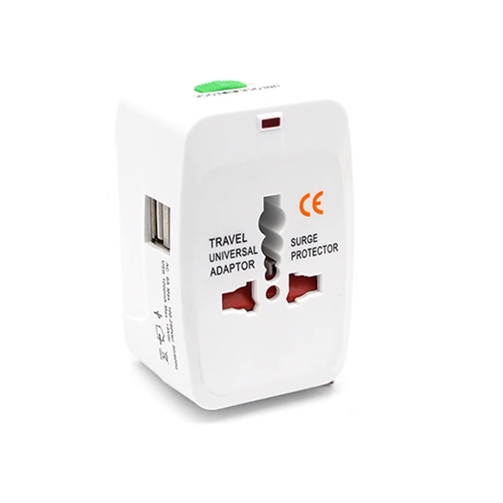 All in One Universal International Travel Adapter With 2 USB Ports