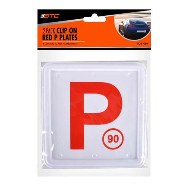 BTC Clip-On NSW Red P Plates 2Pcs AUT-145