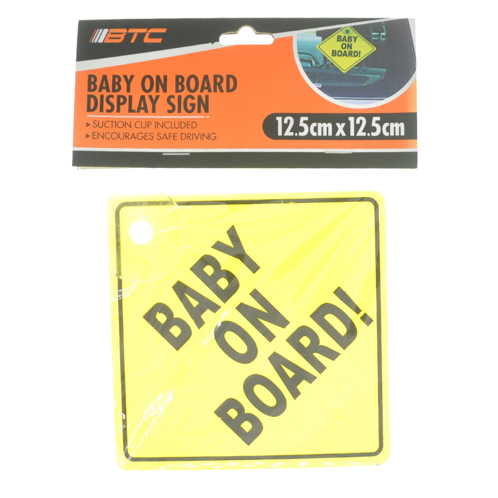 BTC Suction Cup Sign Baby On Board Sign AUT-093