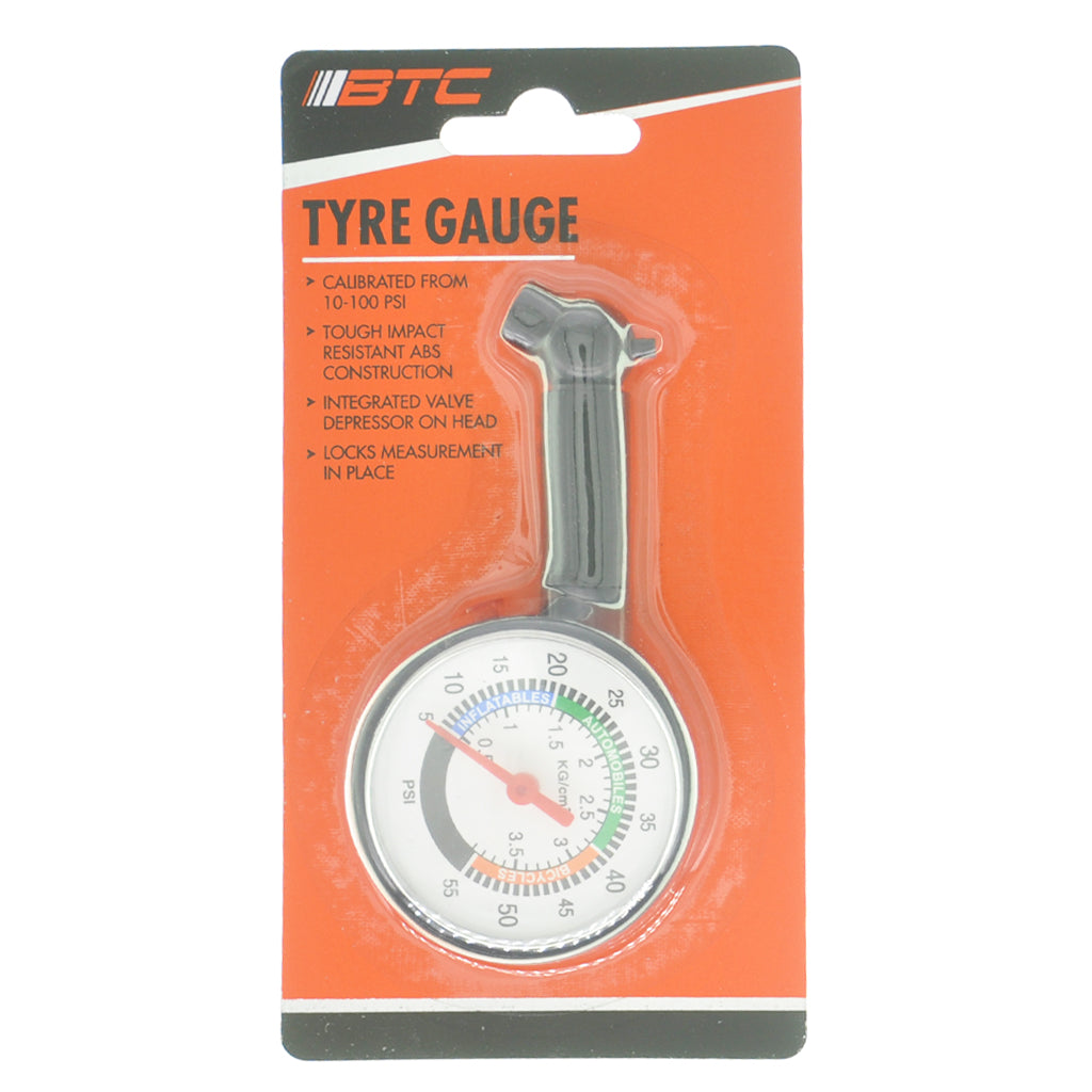 BTC Tyre Gauge With Integrated Valve 10-100PSI HAR-479