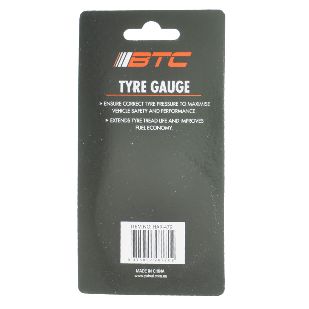 BTC Tyre Gauge With Integrated Valve 10-100PSI HAR-479