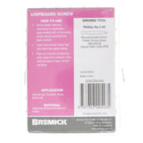 Bremick 8Gx40mm Countersunk Chipboard Screw Phillips Zinc Plated 100Pcs