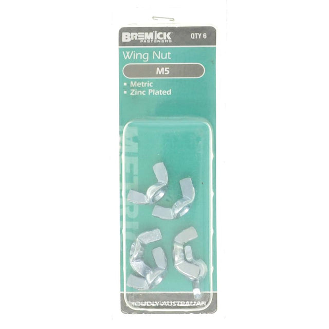 Bremick Wing Nut Zinc Plated M5 6Pcs NWIMZ0500P4