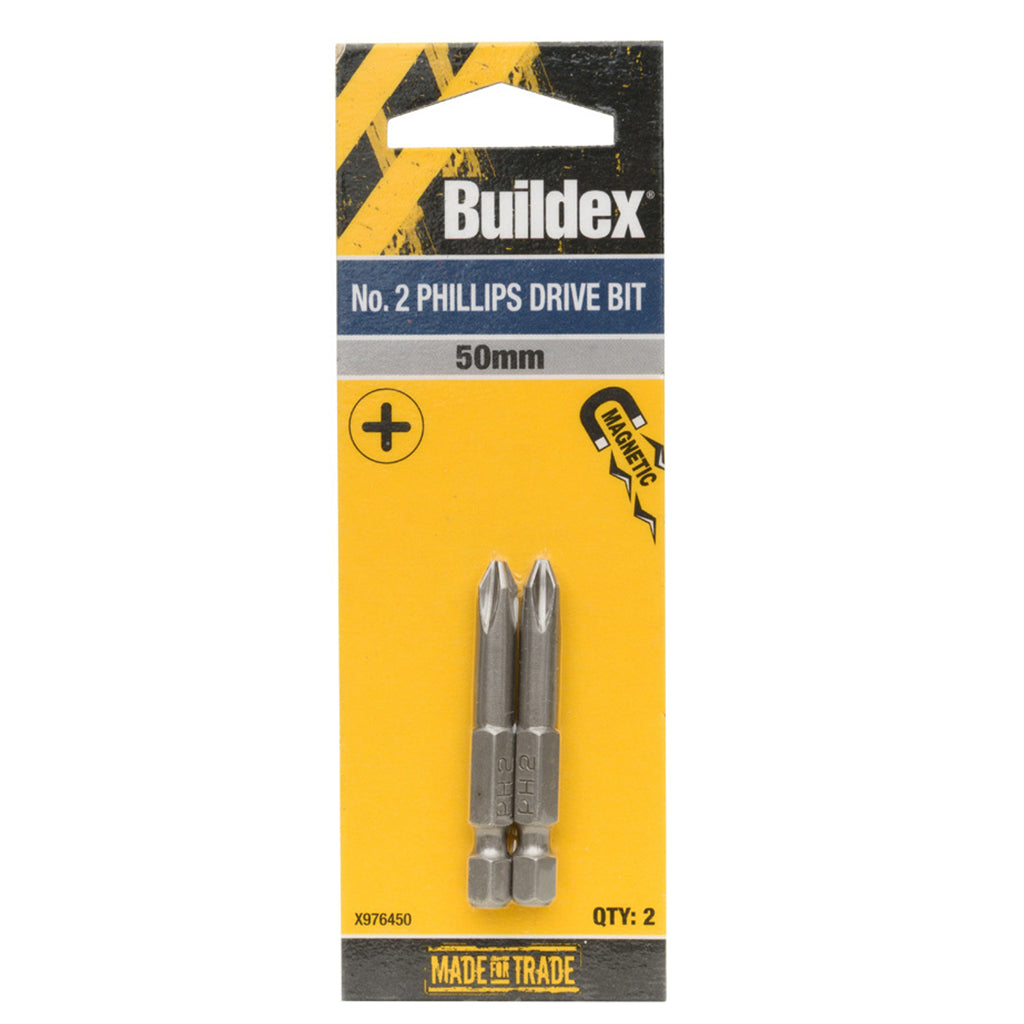 Buildex Phillips Drive Bit PH2X50mm 2Pcs X976450