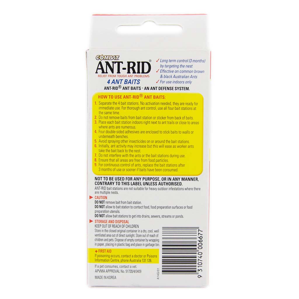 COMBAT ANT-RID Ant Baits Relief From Tough Ant Problems 726414