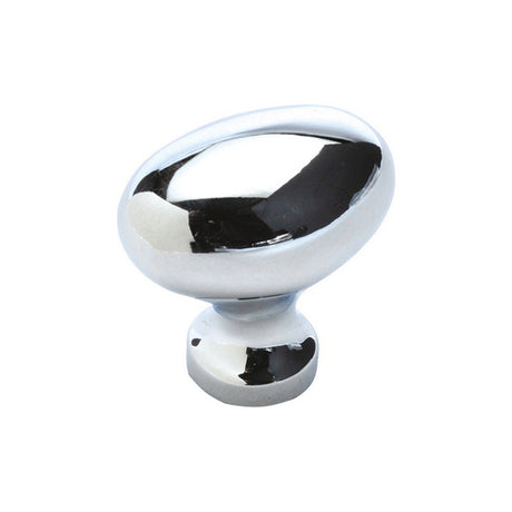 Cabinet Oval Aluminum Knob 34mm Bright Chrome