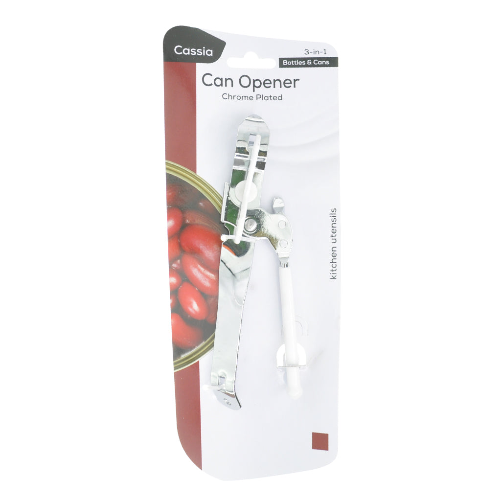 Cassia 3 In 1 Can Opener Chrome Plated KT-527