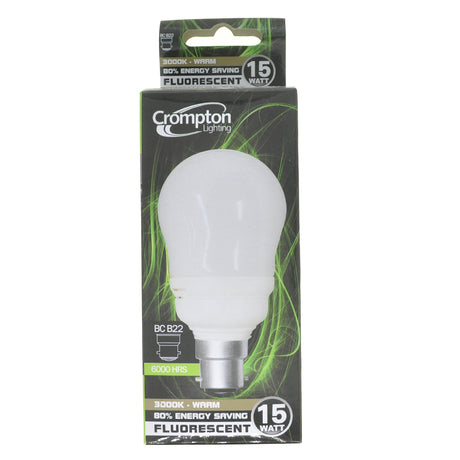 Crompton CFG Energy Saving Light Bulb B22 240V 15W W/W 25606