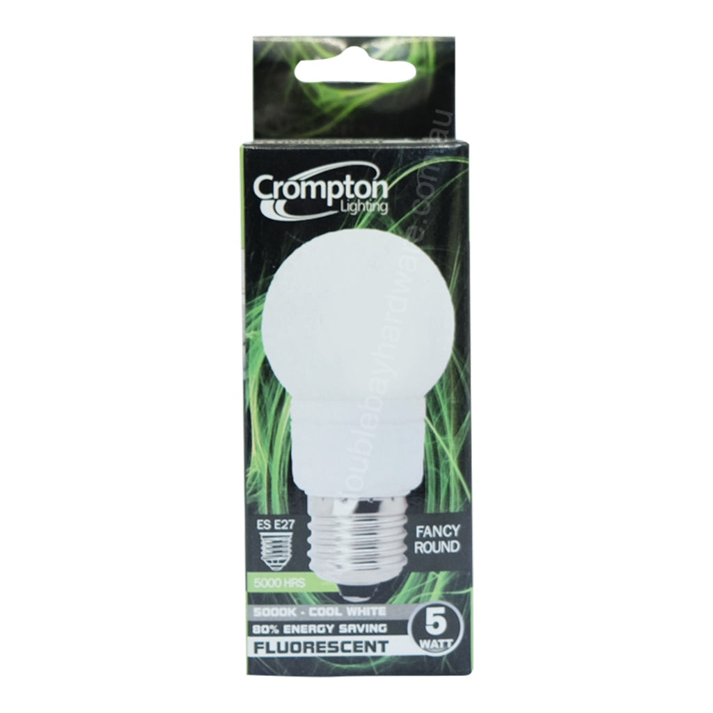 Crompton Fancy Round Energy Saving Light Bulb E27 240V 5W C/W 25541