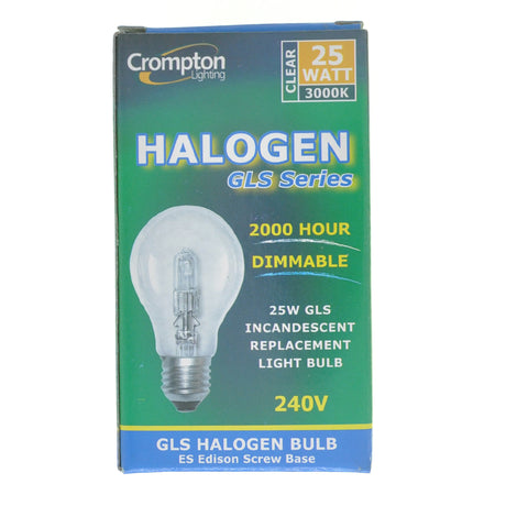 Crompton GLS Halogen Light Bulb E27 240V 18W Clear 26065