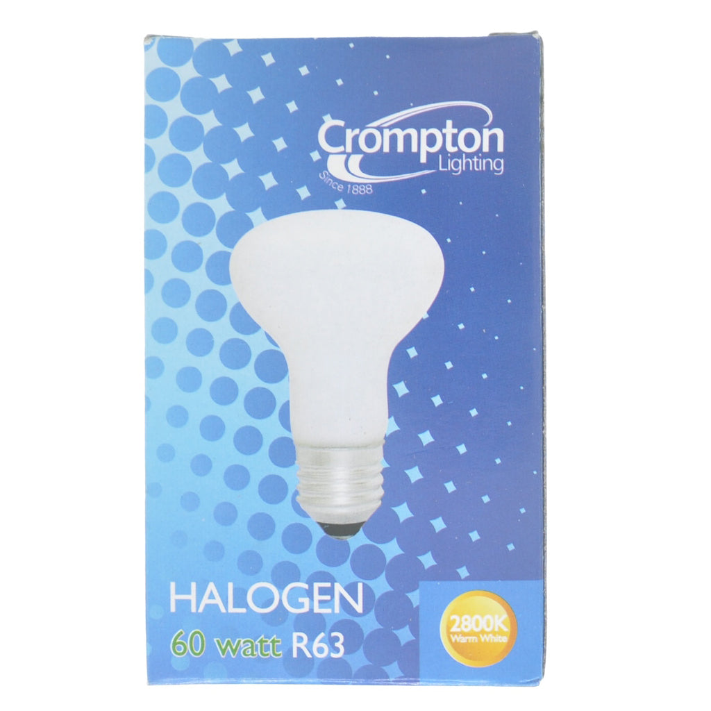 Crompton R63 Mushroom Halogen Light Bulb E27 240V 60W Opal 26102