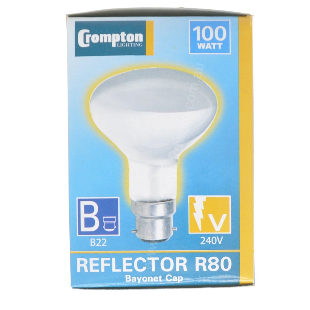 Crompton R80 Reflector Incandescent Light Bulb B22 240V 100W 10072