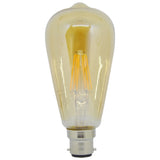 Crompton ST64 Filament LED Light Bulb B22 240V 6W W/W Amber 27696