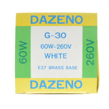 DAZENO G95 Spherical Incandescent Light Bulb E27 260V 60W Opal