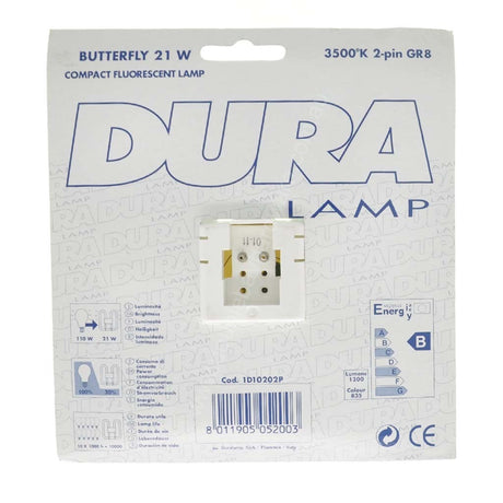 DURA 2D Butterfly Fluorescent Tube GR8 21W 835 2Pins 1D10202P