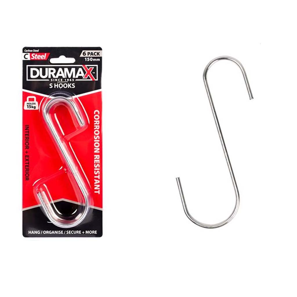 DURAMAX S Hook 150mm Holds 15Kg 6Pcs 20272