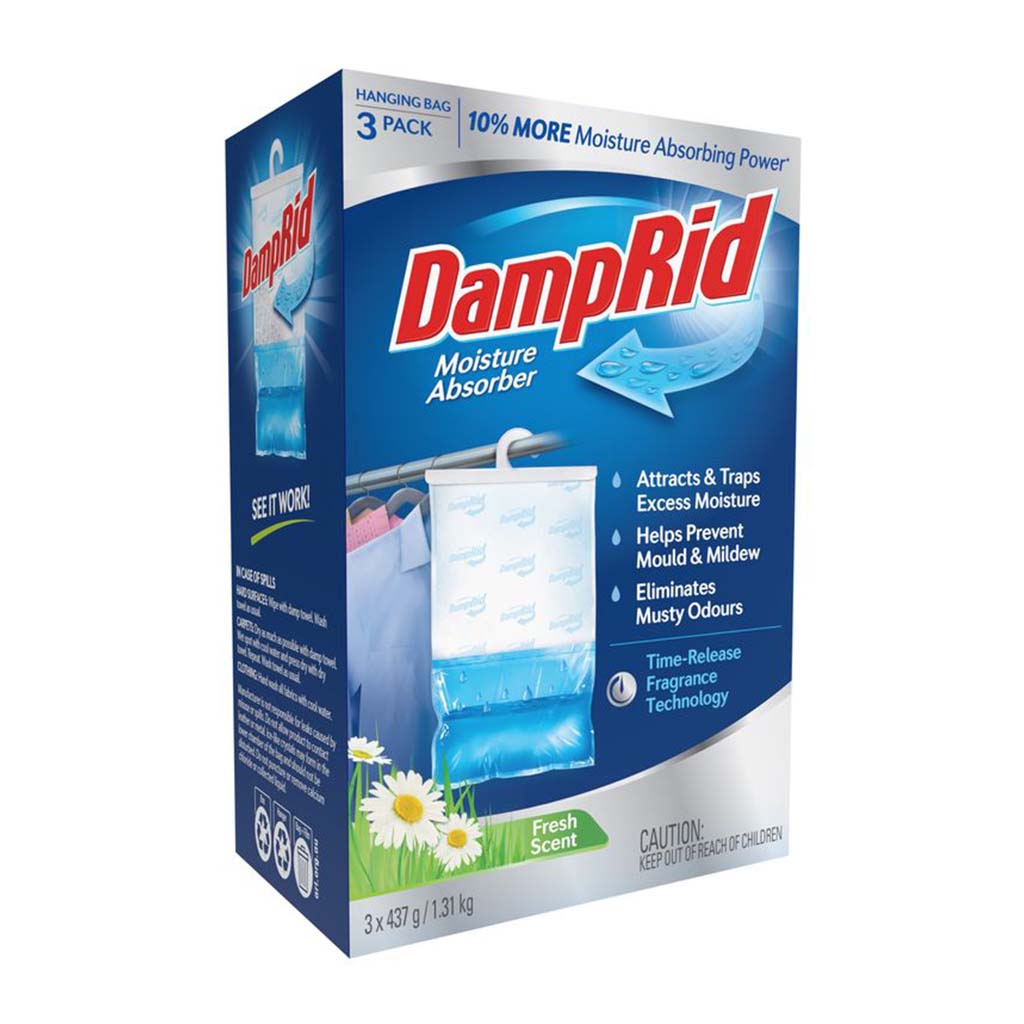 DampRid Hanging Moisture Absorber 3Pk 1.31kg Fresh Scent