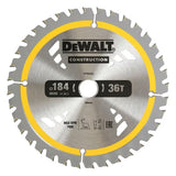 DeWalt Construction Circular Saw Blade 184mm 36T (16/20mm) DT90252-QZ