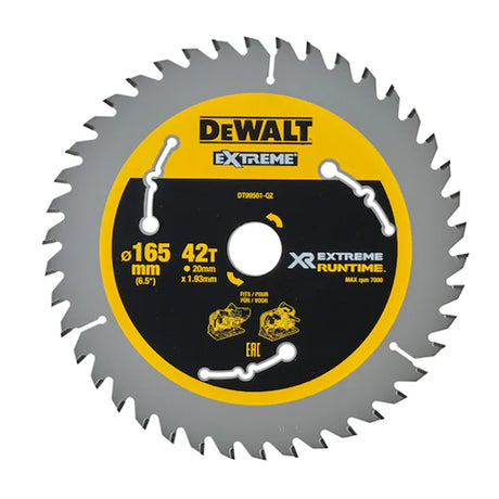 DeWalt Extreme Circular Saw Blade Wood Cutting 165mm 42T DT99561-QZ