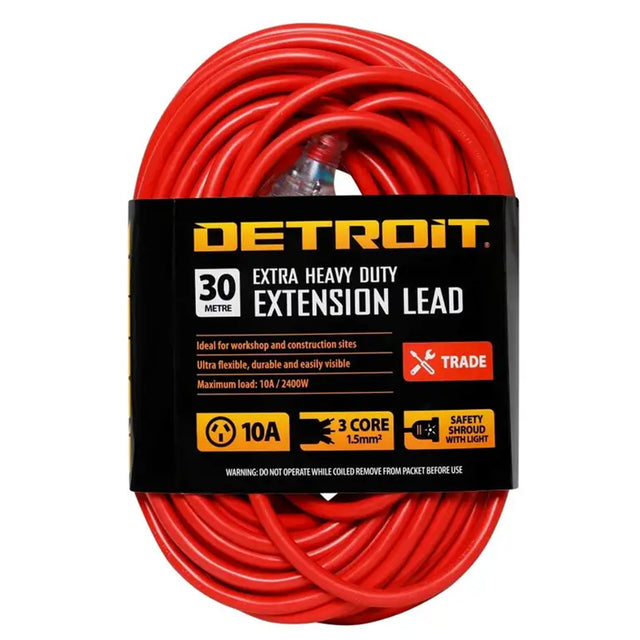 Detroit Extra Heavy Duty Extension Lead Trade 10A 30M DXHDEL30M10AR