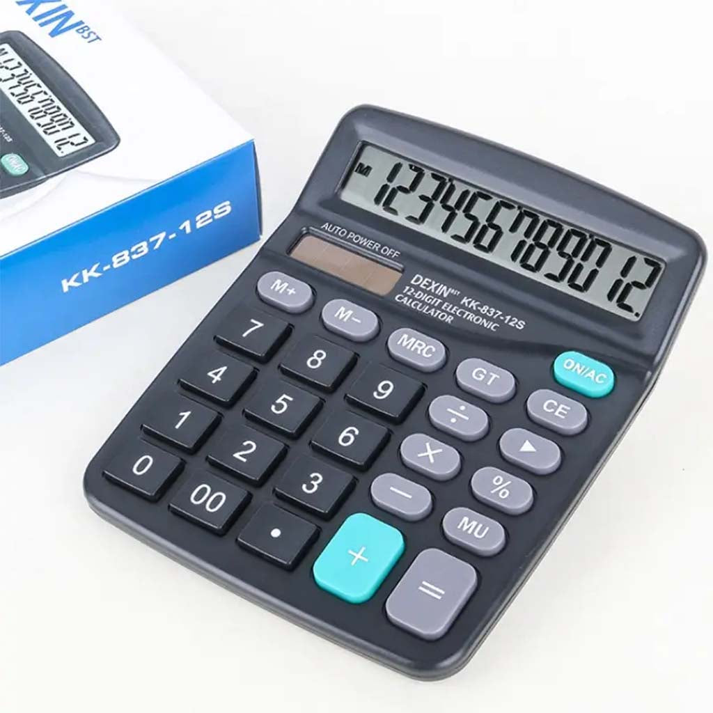 Dexin LCD Dual Solar Power 12 Digits Calculator