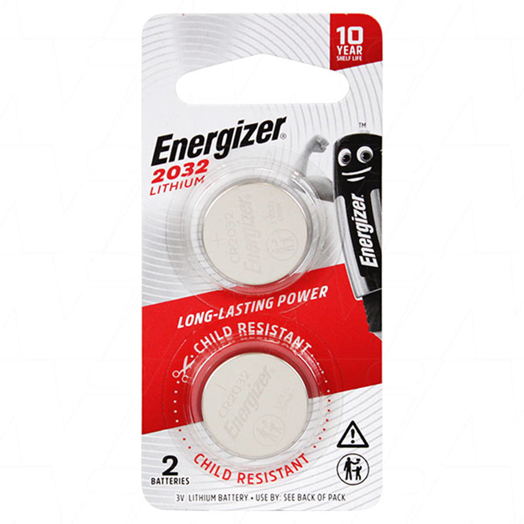 Energizer Lithium Battery 3V 235mAh CR2032 2Pcs