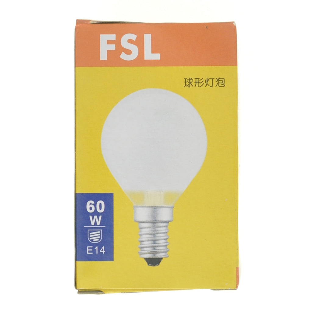 FSL Fancy Round Incandescent Light Bulb E14 240V 60W Frosted 1000358