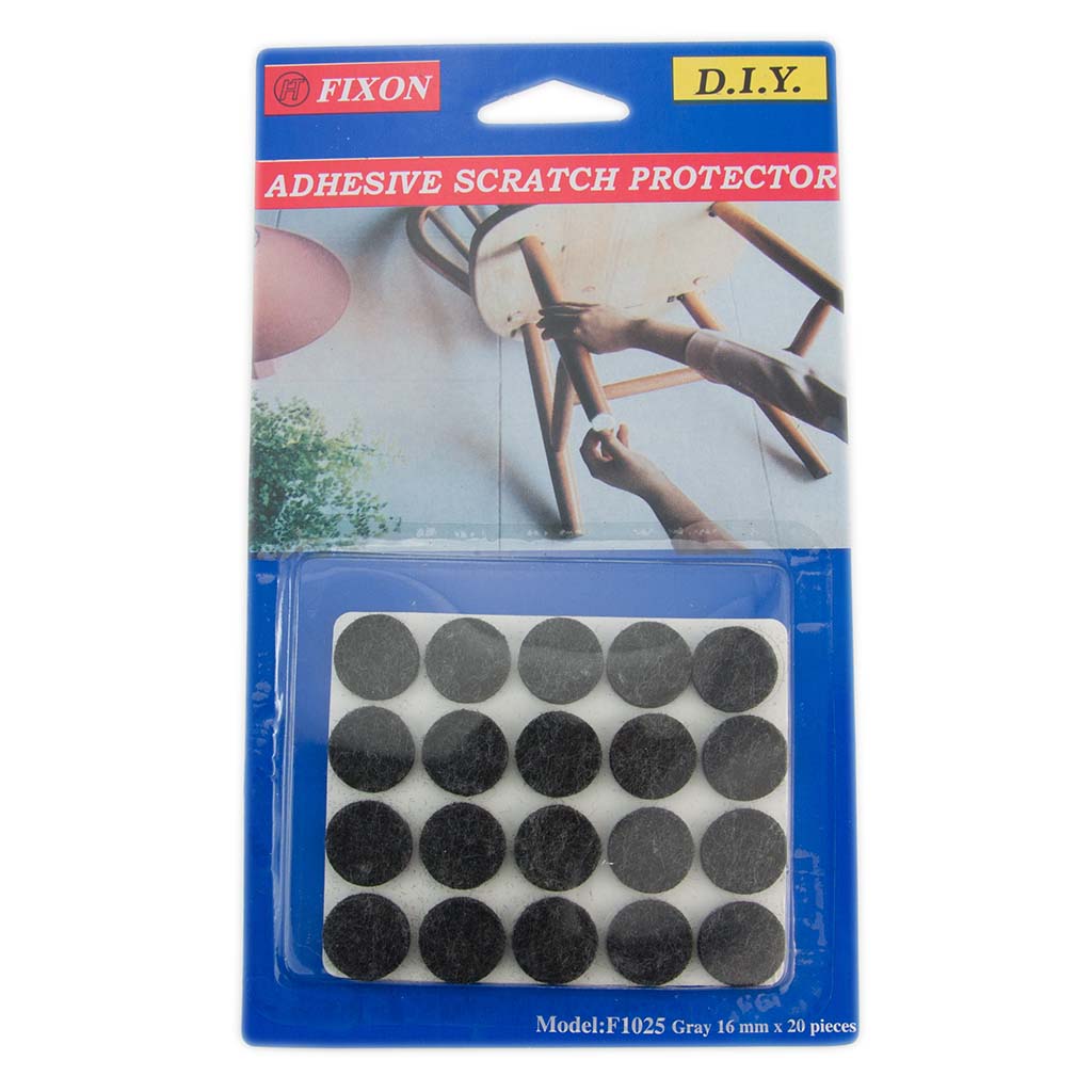 Fixon 16mm Black Felt Furniture Adhesive Scratch Protector 20 Pieces F1025