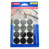 Fixon 26mm Black Felt Furniture Adhesive Scratch Protector 12Pcs F1027