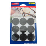 Fixon 32mm Round Black Felt Furniture Adhesive Scratch Protector 9Pcs F1028