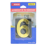 Fixon Adhesive House Number 6 Sign 59x49x2mm F1786