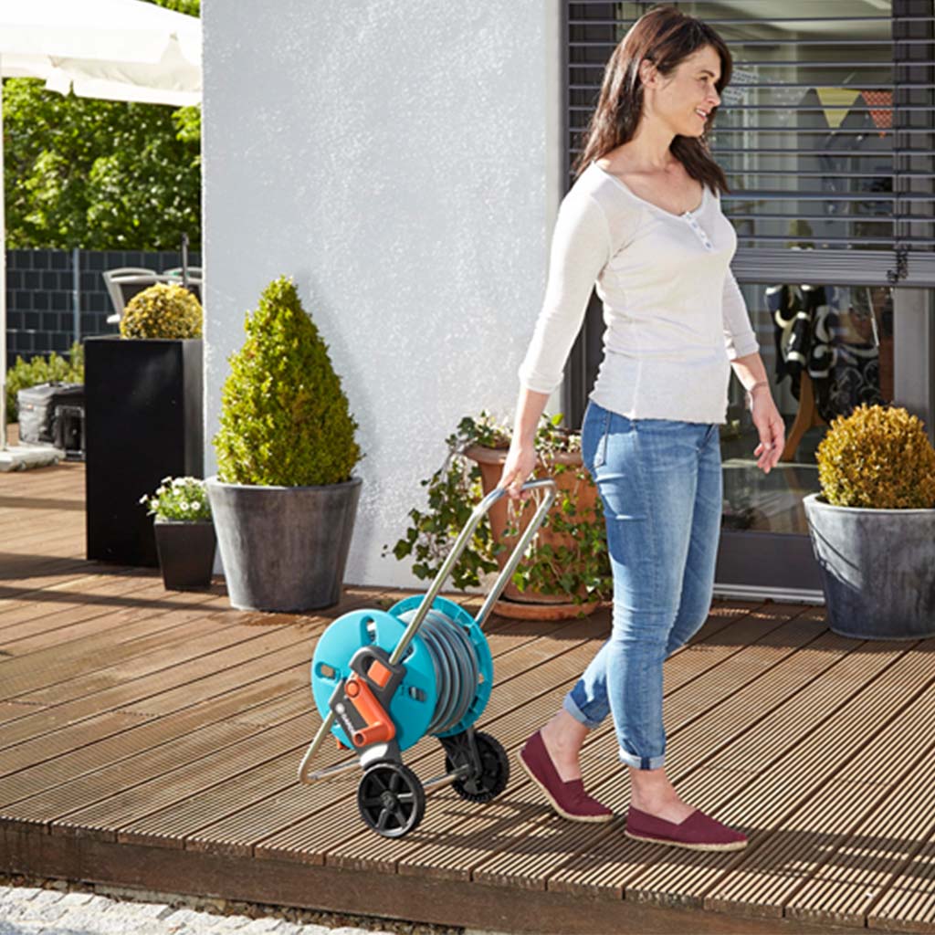 garden hose reel trolley with wheel