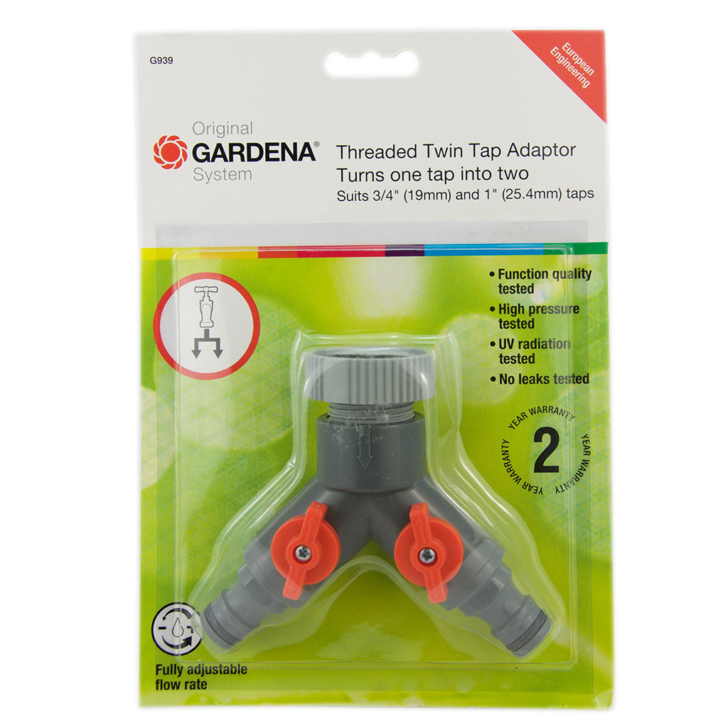 GARDENA Twin-Tap Connector 1" or 3/4" G939