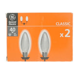 GE Candle Incandescent Light Bulb E27 240V 40W Pearl 2Pcs