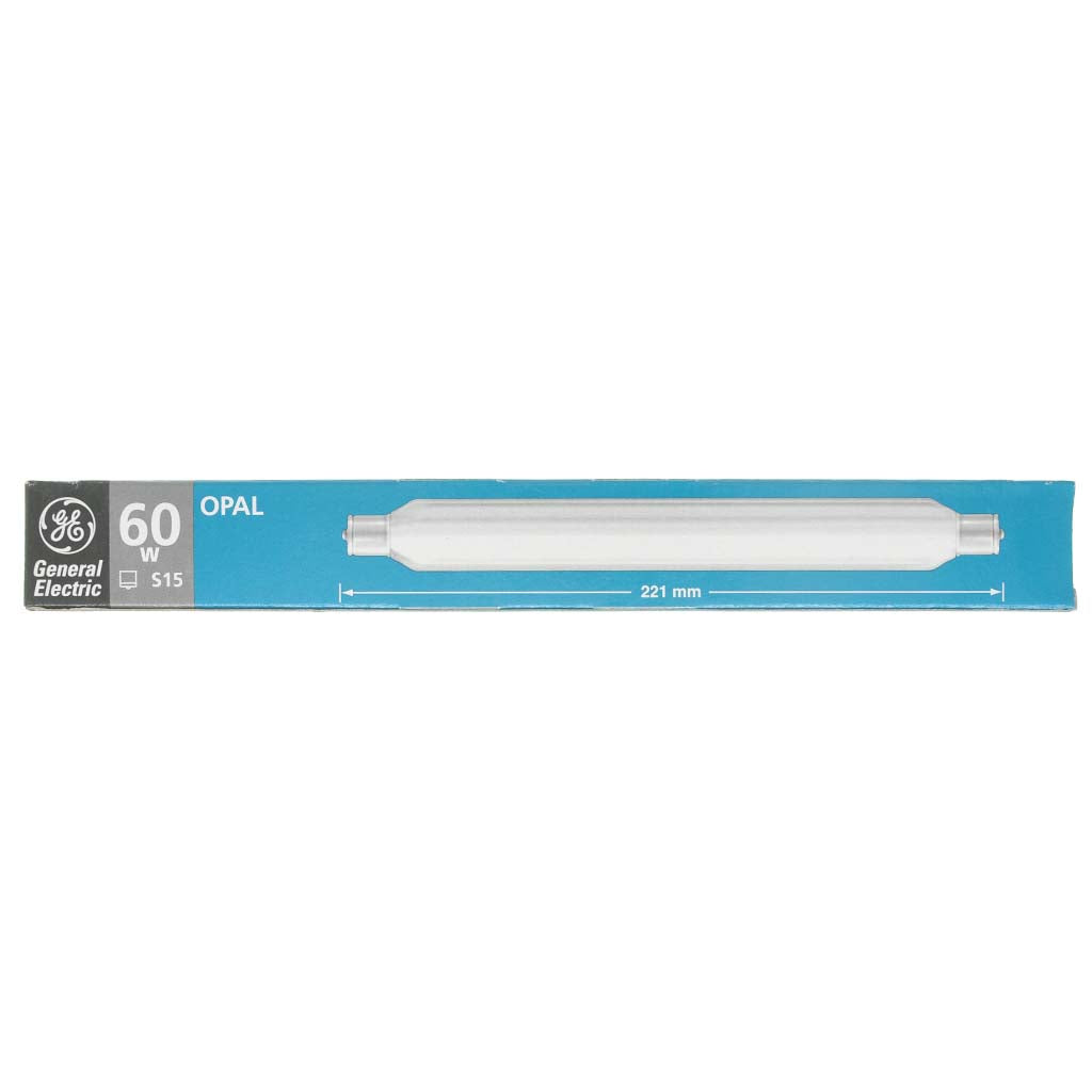 GE Double Ended Tubular Strip Light S15 60W Opal 221mm