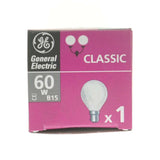 GE Fancy Round Incandescent Light Bulb B15 240V 60W Pearl 283025