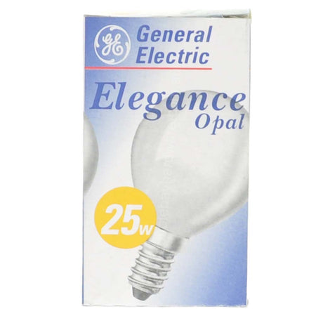 GE Fancy Round Incandescent Light Bulb E14 240V 25W Opal