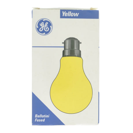 GE GLS Coloured Incandescent Light Bulb B22 250V 60W Yellow