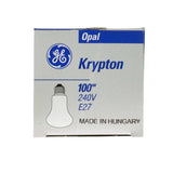 GE Krypton Mushroom Incandescent Light Bulb E27 240V 100W Opal