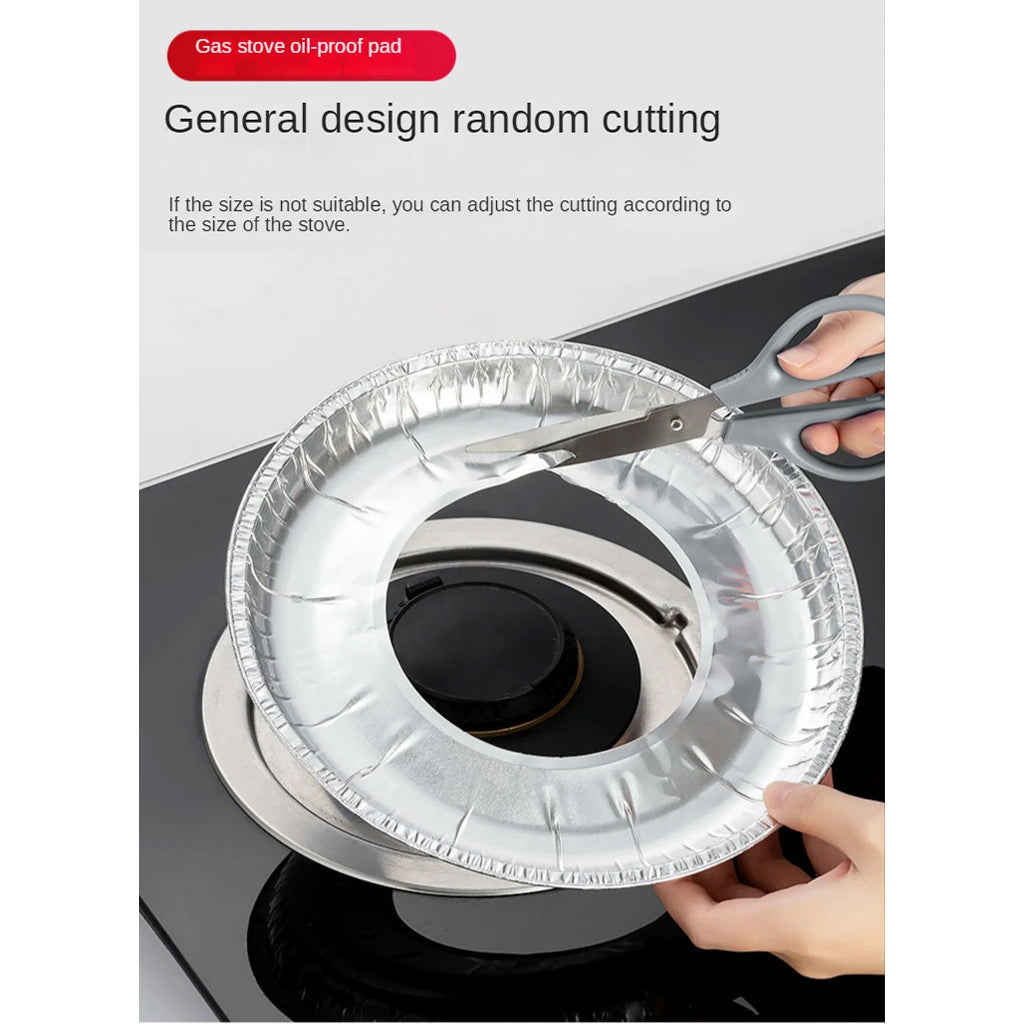 Gas Stove Foil Pad Cover Round 23cm 10Pcs