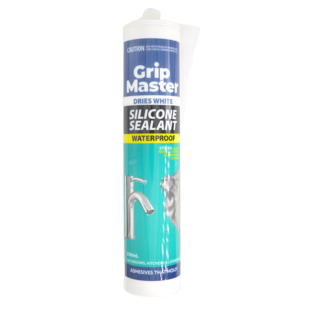 Grip Master Water Proof Silicone Sealant White 250ml HAR-506