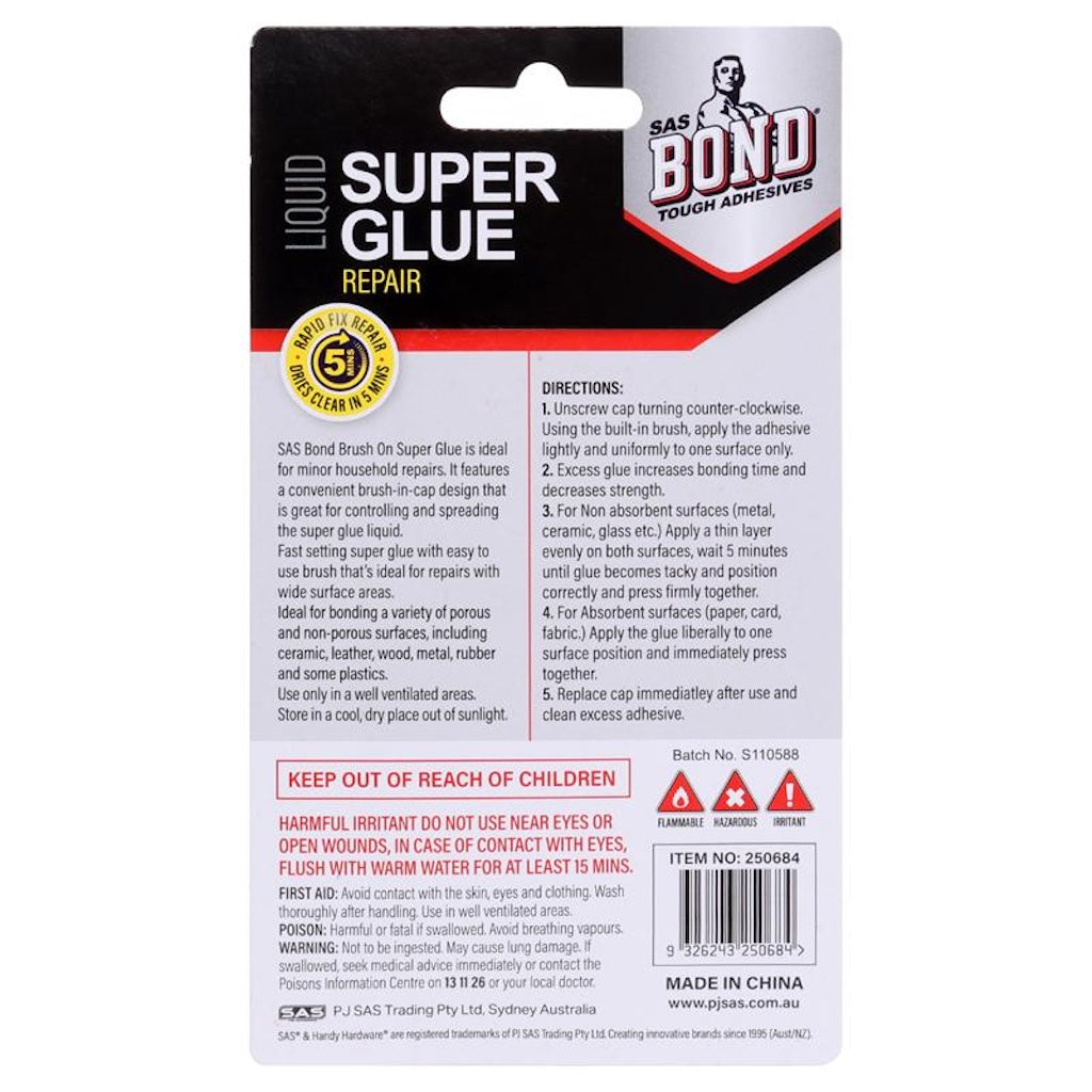 HANDY HARDWARE Brush On Liquid Super Glue 5ml 250684