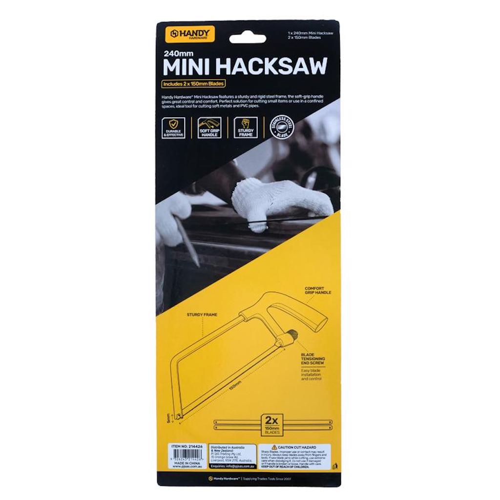 HANDY HARDWARE Mini Hacksaw 24cm, 2x15cm Blades 214426